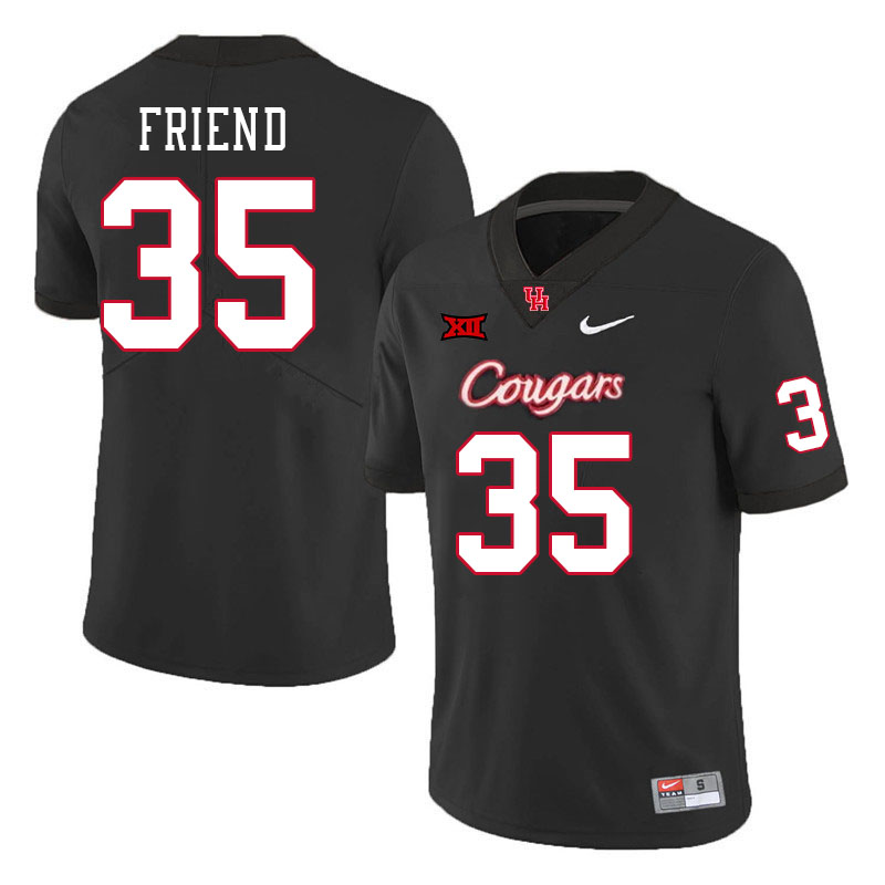 Men #35 Dorian Friend Houston Cougars Big 12 XII College Football Jerseys Stitched-Black